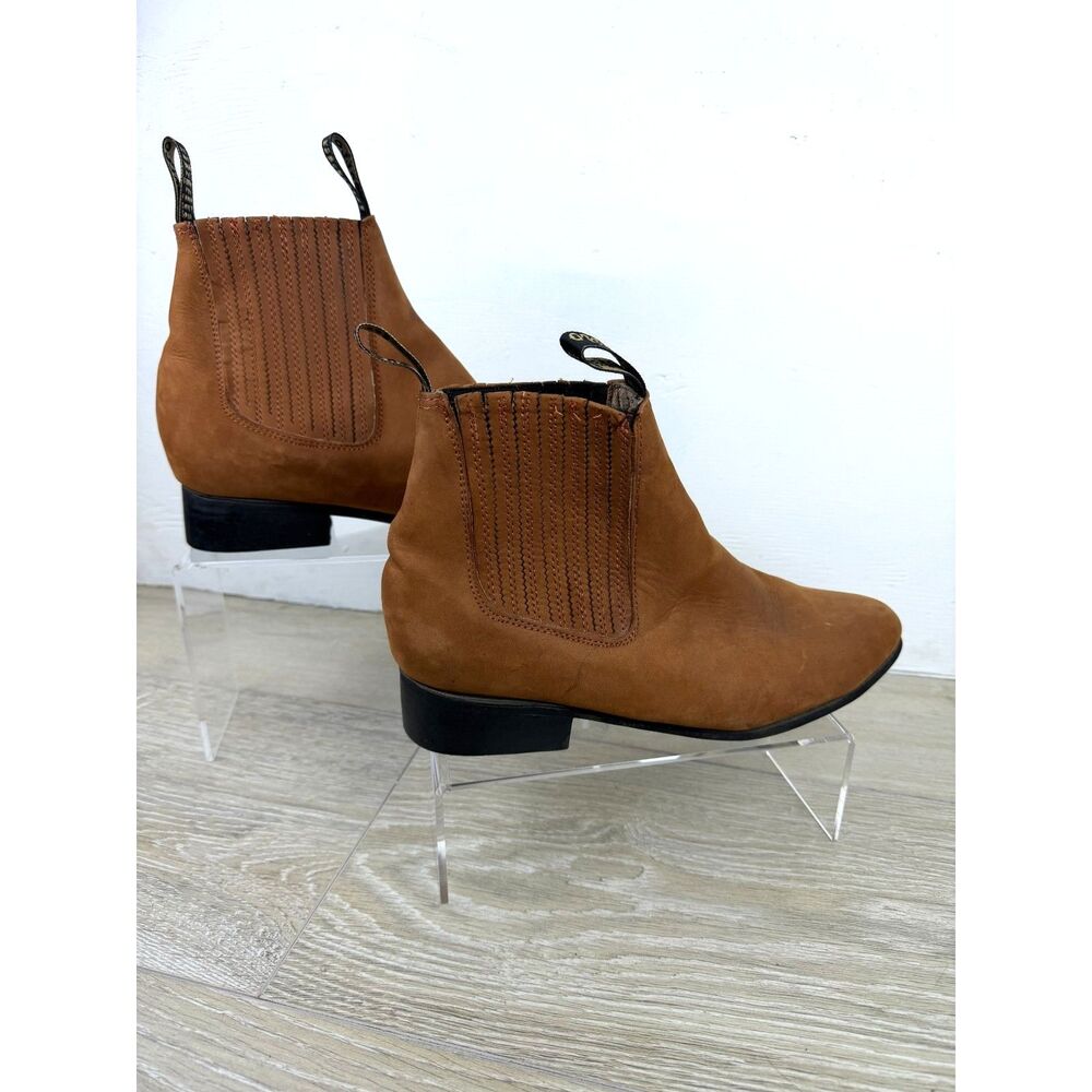 Mexican Genuine Nubuck Leather Chelsea Ankle Boot Women 10 / Men 8.5 Botines